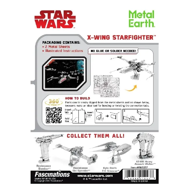 Bild: 32309012576 | Metal Earth: STAR WARS X-Wing Fighter | Steel Model Kit | 502656