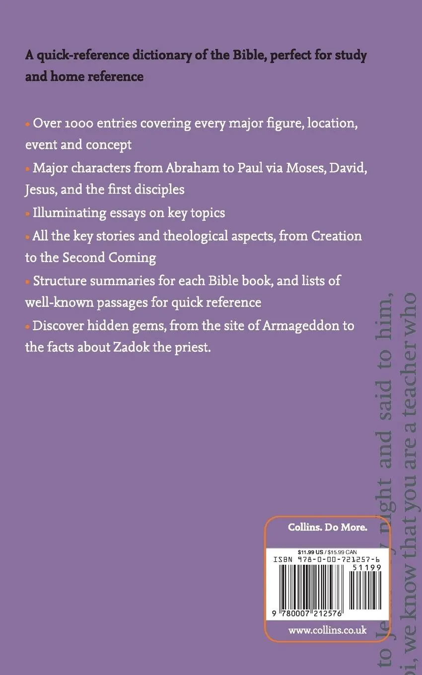 Rückseite: 9780007212576 | Collins Dictionary of The Bible | Martin Manser (u. a.) | Taschenbuch