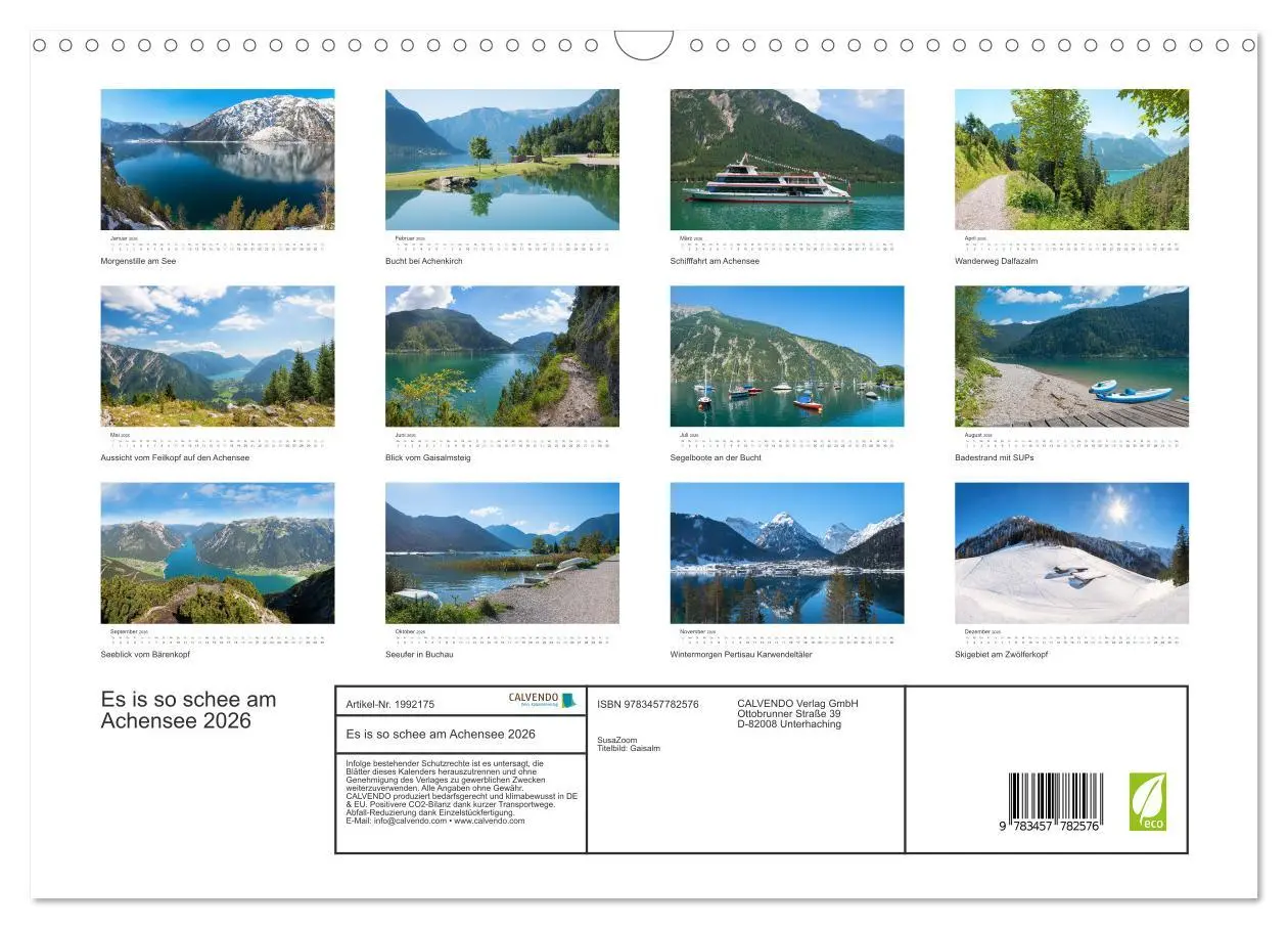 Bild: 9783457782576 | Es is so schee am Achensee 2026 (Wandkalender 2026 DIN A3 quer),...