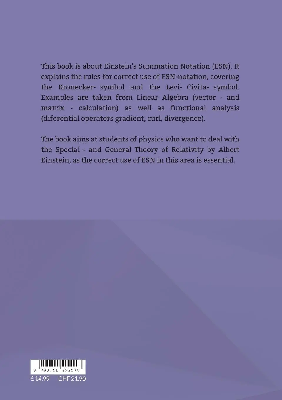 Rückseite: 9783741292576 | Introduction to Einstein's Summation Notation | Pfeiffer | Taschenbuch