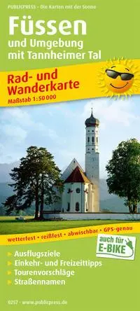 Cover: 9783747302576 | Füssen und Umgebung mit Tannheimer Tal 1:50 000 | (Land-)Karte | 2018