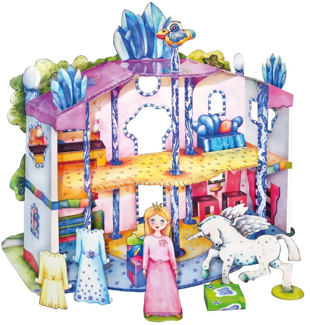 Bild: 4280000272676 | Feenhaus basteln Bastelbogen mit Anziehpuppe Ausschneidebogen | Color