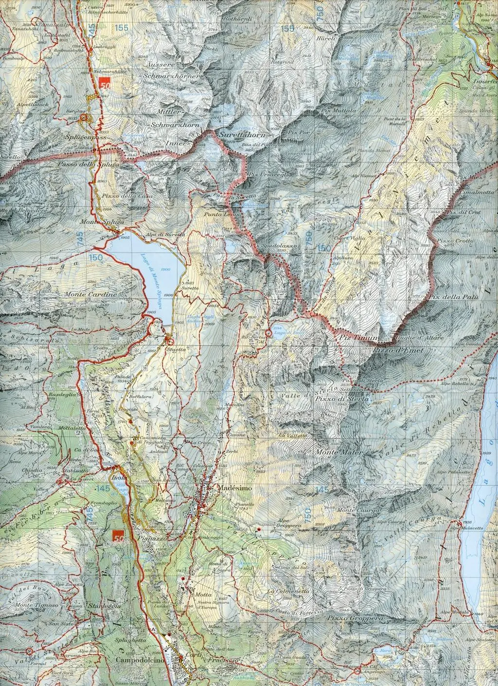 Bild: 9783302302676 | Swisstopo 1 : 50 000 San Bernardino | swisstopo | (Land-)Karte | 2025