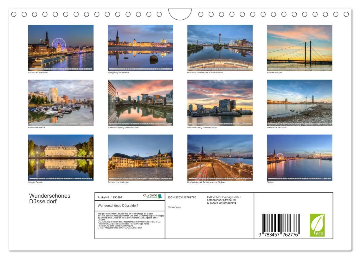 Bild: 9783457762776 | Wunderschönes Düsseldorf (Wandkalender 2026 DIN A4 quer), CALVENDO...