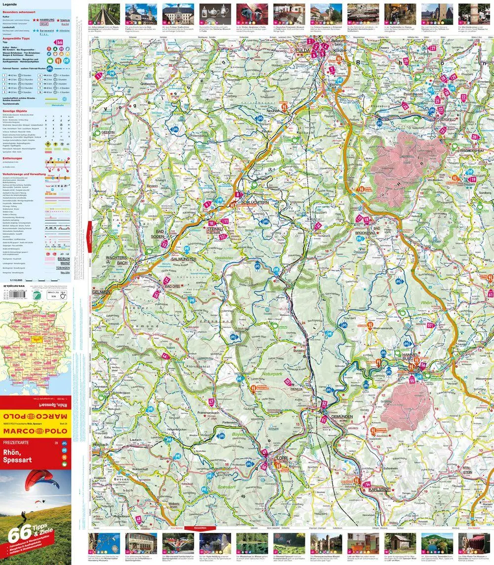 Bild: 9783575022776 | MARCO POLO Freizeitkarte 28 Rhön, Spessart 1:110.000 | (Land-)Karte