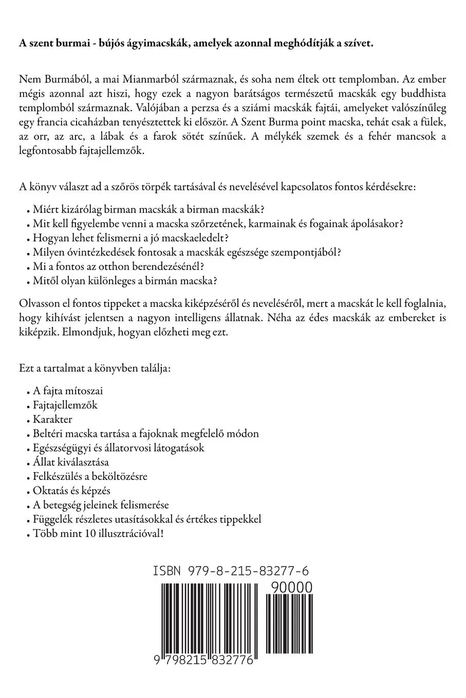 Rückseite: 9798215832776 | Burmai Szent Templommacska (Birmannak) | Levente Szabó | Taschenbuch