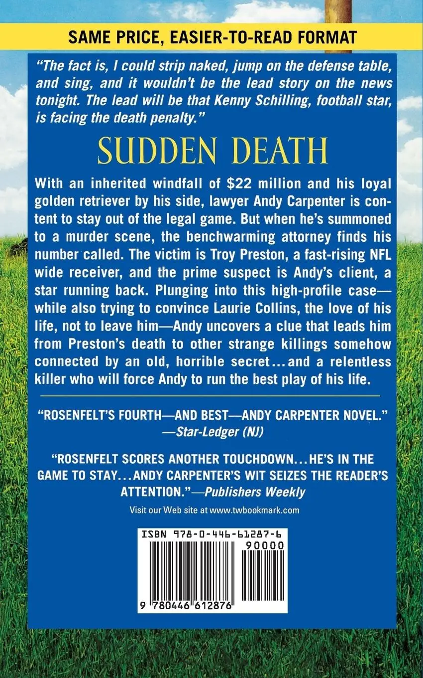 Rückseite: 9780446612876 | Sudden Death | David Rosenfelt | Taschenbuch | Kartoniert / Broschiert