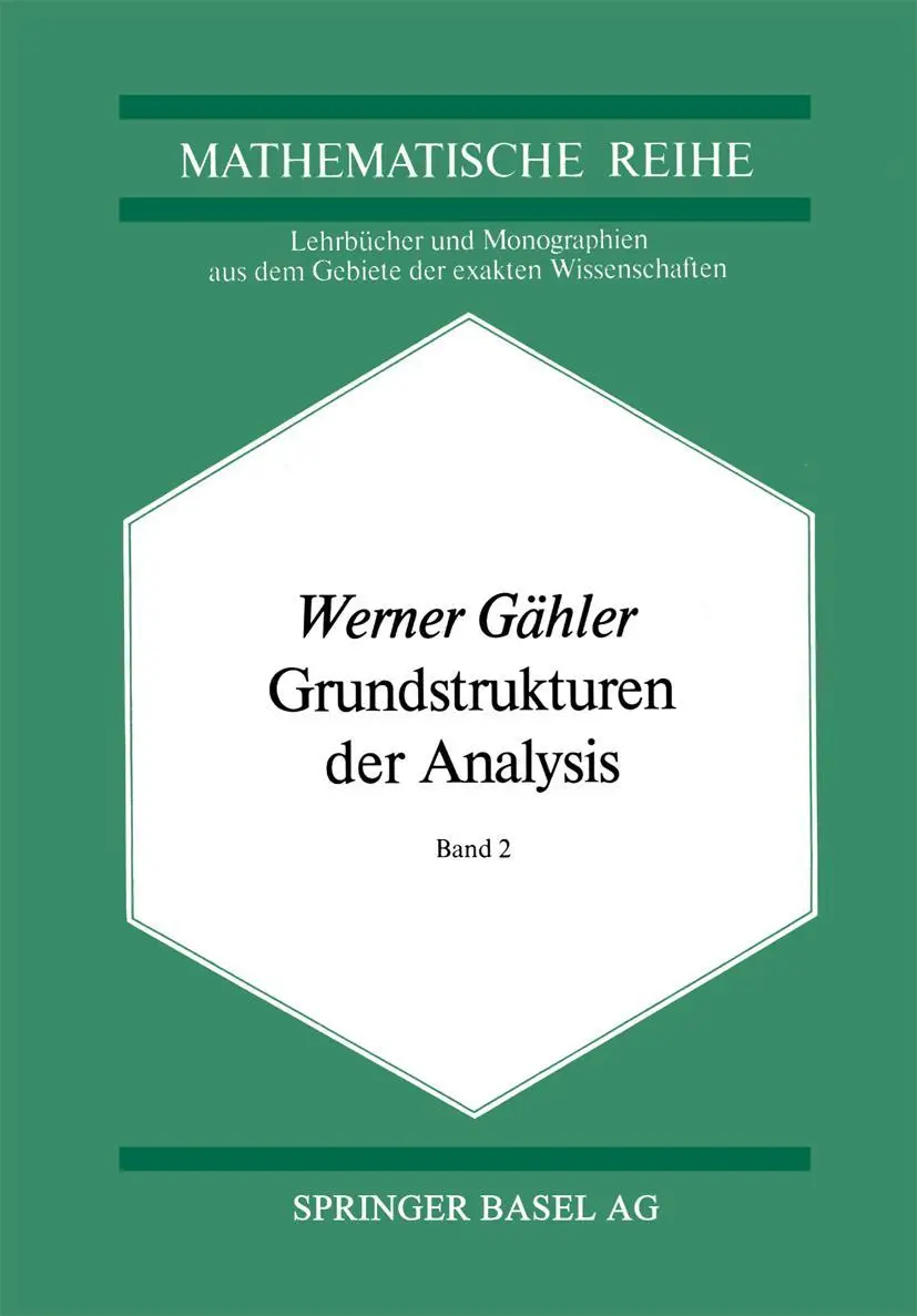Cover: 9783034852876 | Grundstrukturen der Analysis II | W. Gähler | Taschenbuch | viii