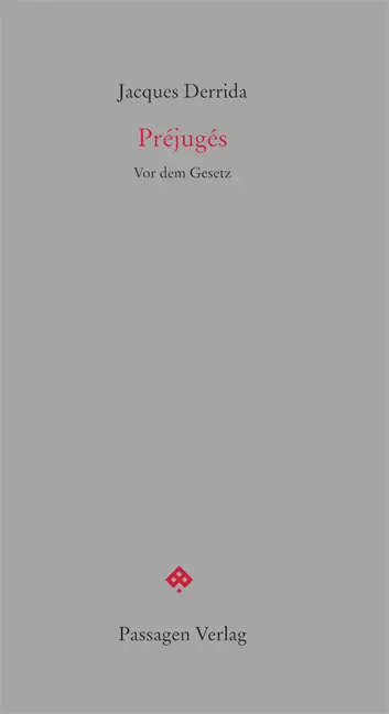 Cover: 9783709202876 | Préjugés | Vor dem Gesetz | Jacques Derrida | Taschenbuch | 96 S.