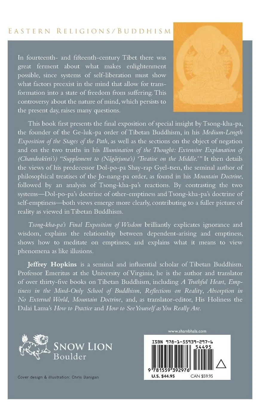 Rückseite: 9781559392976 | Tsong-kha-pa's Final Exposition of Wisdom | Jeffrey Hopkins | Buch