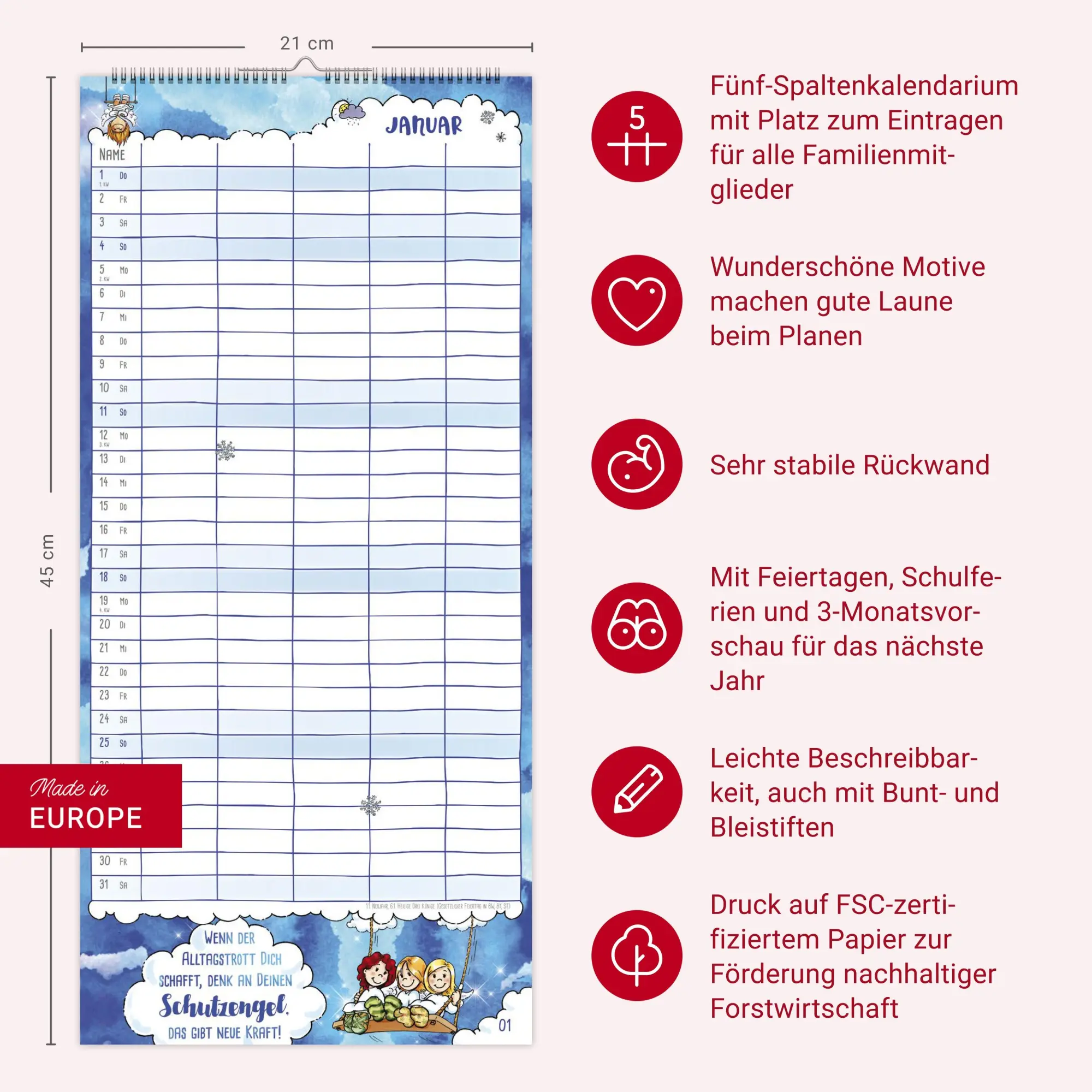 Bild: 9783756412976 | times&amp;more Schutzengel Familienplaner 2026 | Heye | Kalender | 13 S.