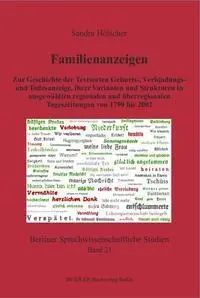 Cover: 9783896932976 | Familienanzeigen | Sandra Hölscher | Taschenbuch | 452 S. | Deutsch