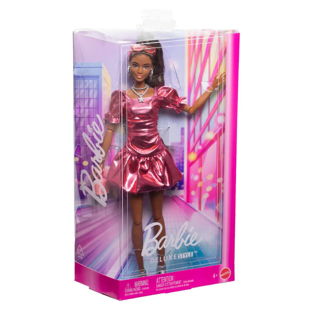 Cover: 194735303076 | Barbie Deluxe Style im rosa Metallic Outfit | Fensterkarton | JFP41