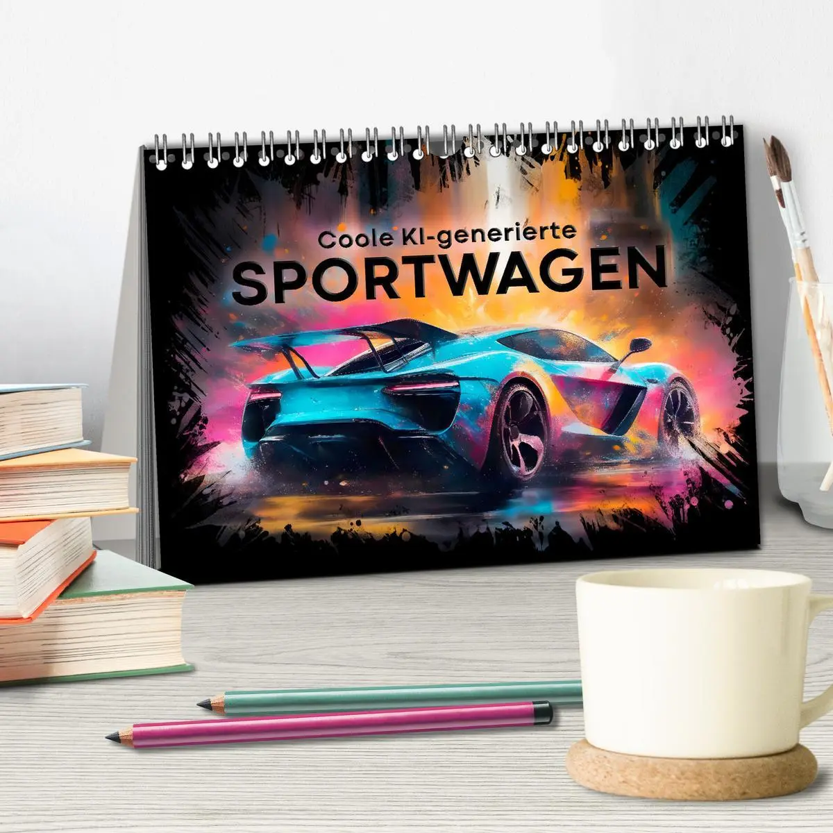 Bild: 9783457493076 | Coole KI-generierte SPORTWAGEN (Tischkalender 2026 DIN A5 quer),...