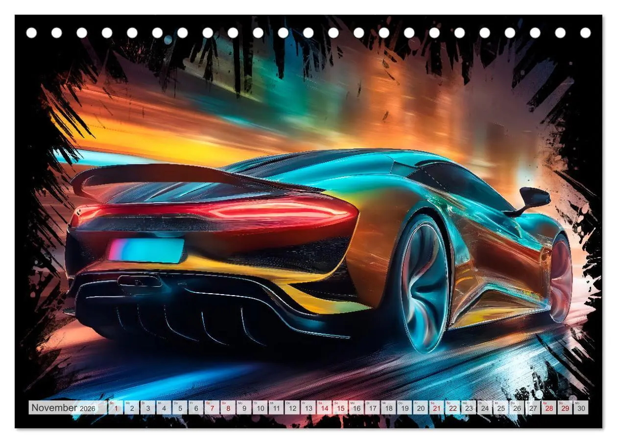 Bild: 9783457493076 | Coole KI-generierte SPORTWAGEN (Tischkalender 2026 DIN A5 quer),...