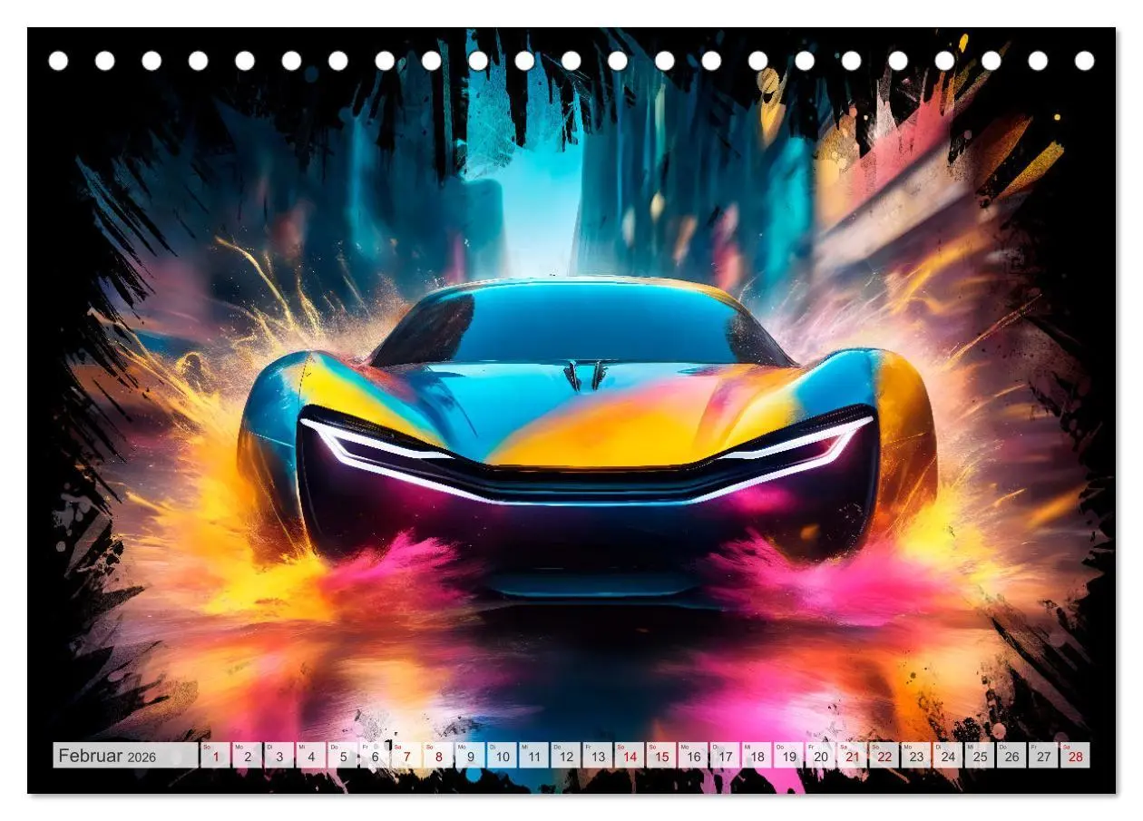 Bild: 9783457493076 | Coole KI-generierte SPORTWAGEN (Tischkalender 2026 DIN A5 quer),...