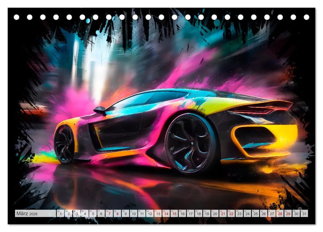 Bild: 9783457493076 | Coole KI-generierte SPORTWAGEN (Tischkalender 2026 DIN A5 quer),...