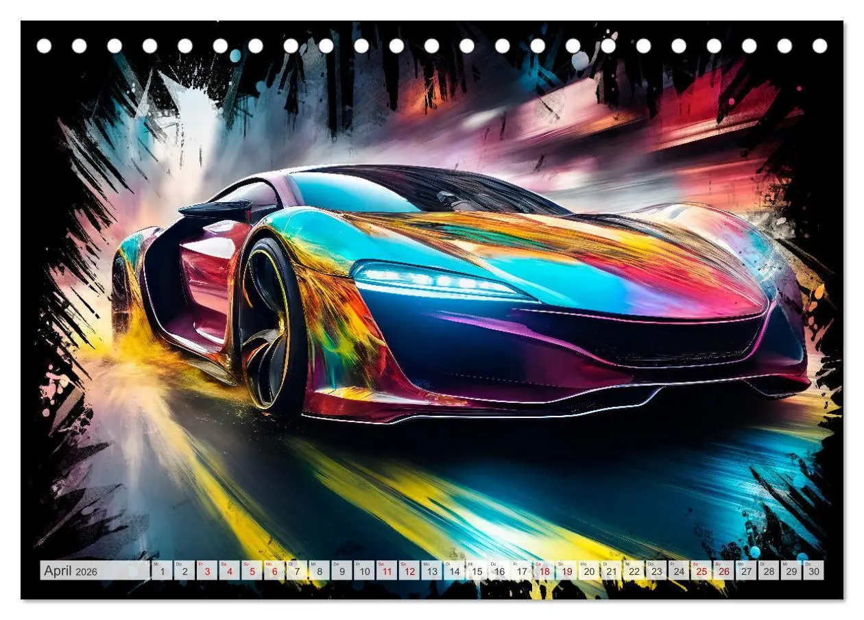 Bild: 9783457493076 | Coole KI-generierte SPORTWAGEN (Tischkalender 2026 DIN A5 quer),...