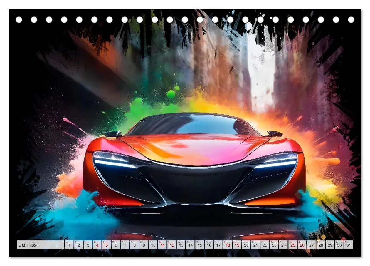 Bild: 9783457493076 | Coole KI-generierte SPORTWAGEN (Tischkalender 2026 DIN A5 quer),...
