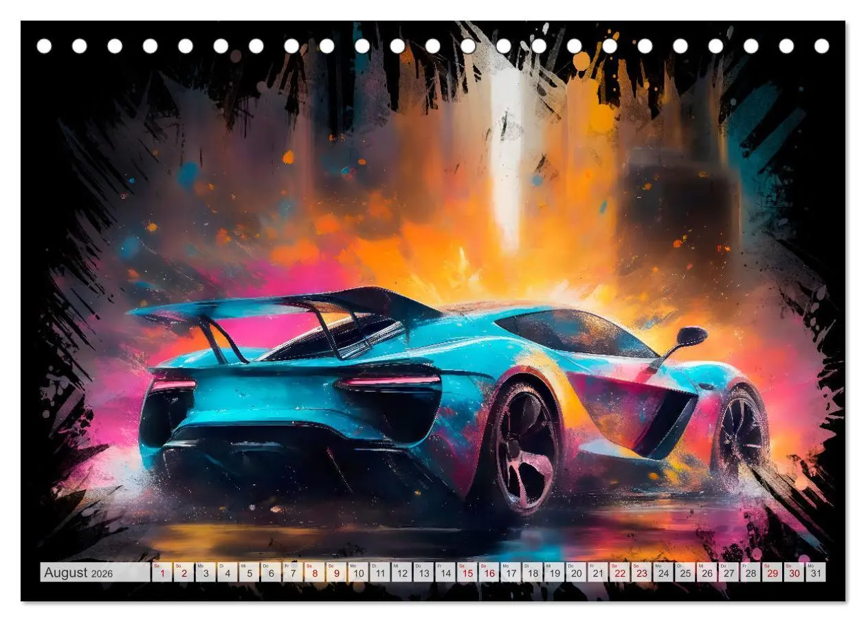 Bild: 9783457493076 | Coole KI-generierte SPORTWAGEN (Tischkalender 2026 DIN A5 quer),...