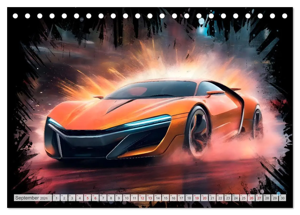 Bild: 9783457493076 | Coole KI-generierte SPORTWAGEN (Tischkalender 2026 DIN A5 quer),...