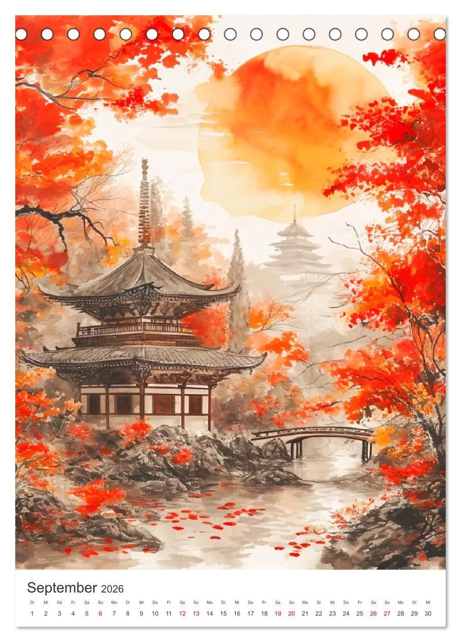 Bild: 9783516273076 | Japan. Impressionen im Aquarell-Stil (Tischkalender 2026 DIN A5...