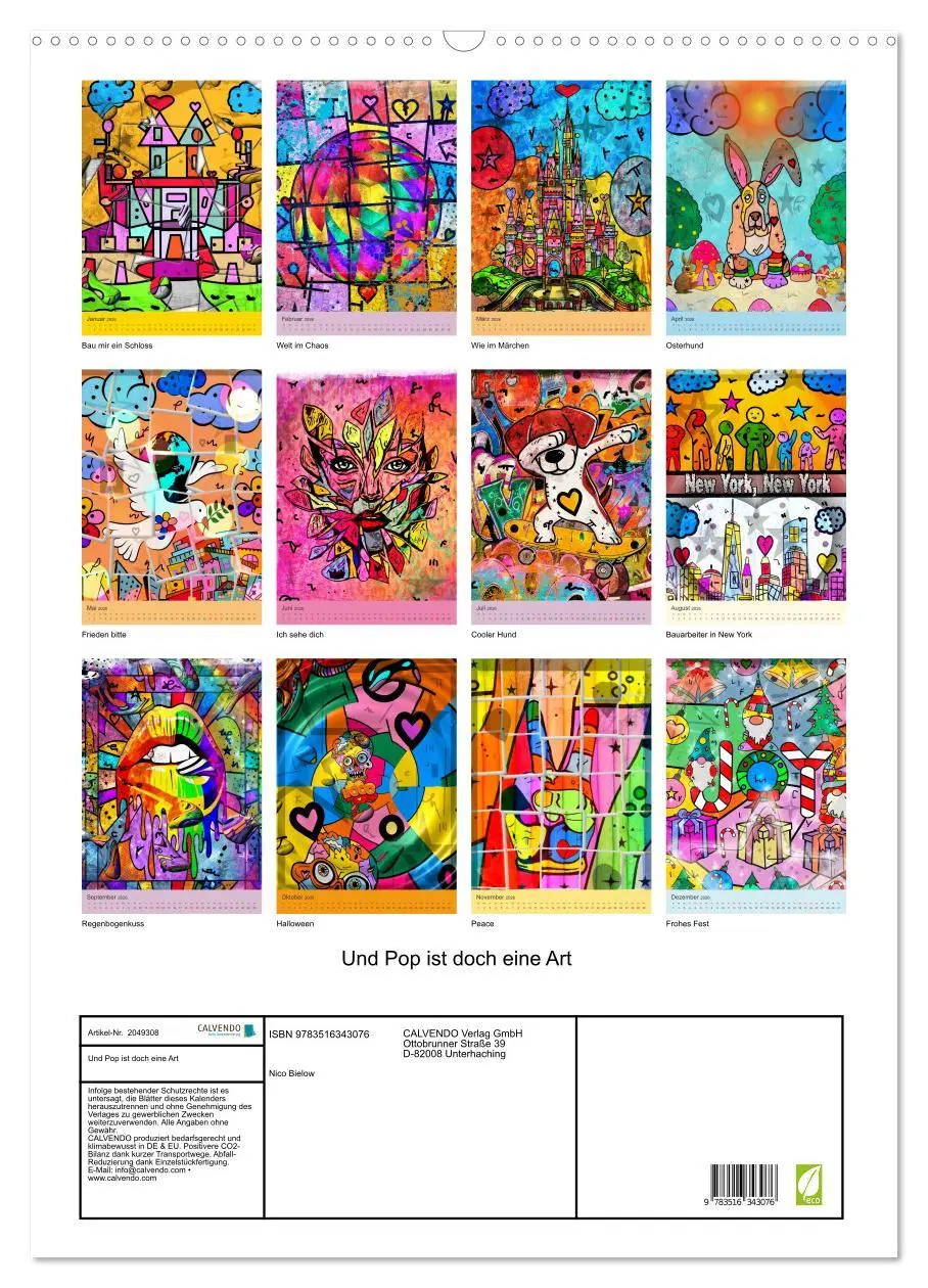 Bild: 9783516343076 | Und Pop ist doch eine Art (Wandkalender 2026 DIN A2 hoch), CALVENDO...