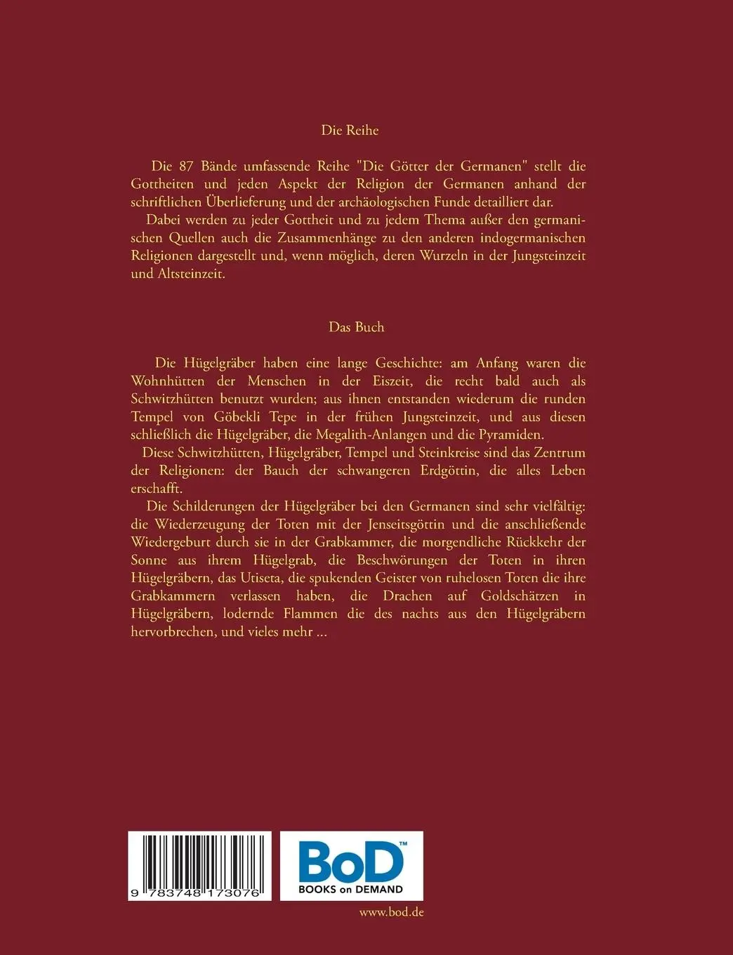 Rückseite: 9783748173076 | Das Jenseits I - Hügelgrab | Die Götter der Germanen - Band 49a | Buch