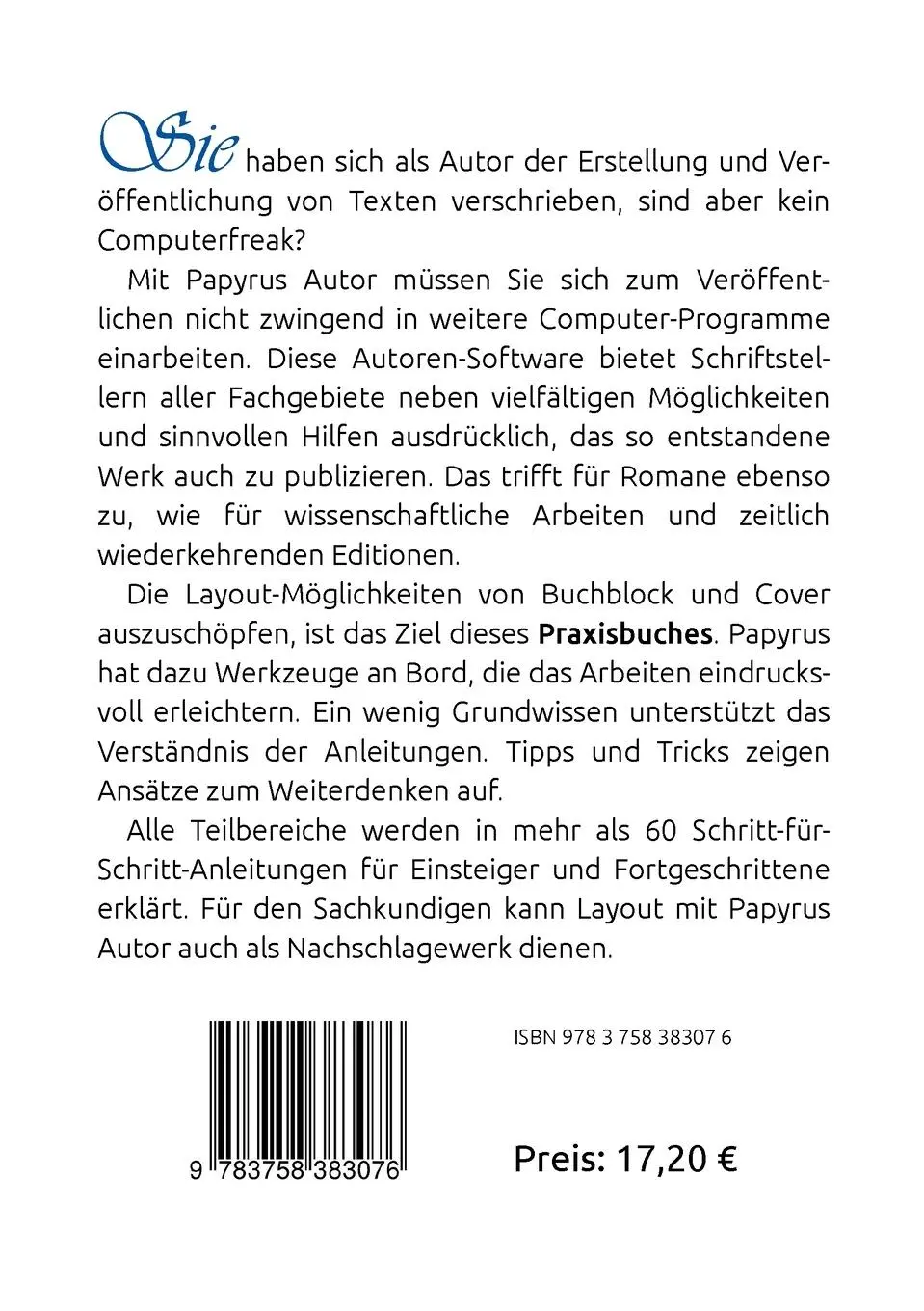 Rückseite: 9783758383076 | Layout mit Papyrus Autor | das Praxisbuch | Berthold Wendt | Buch