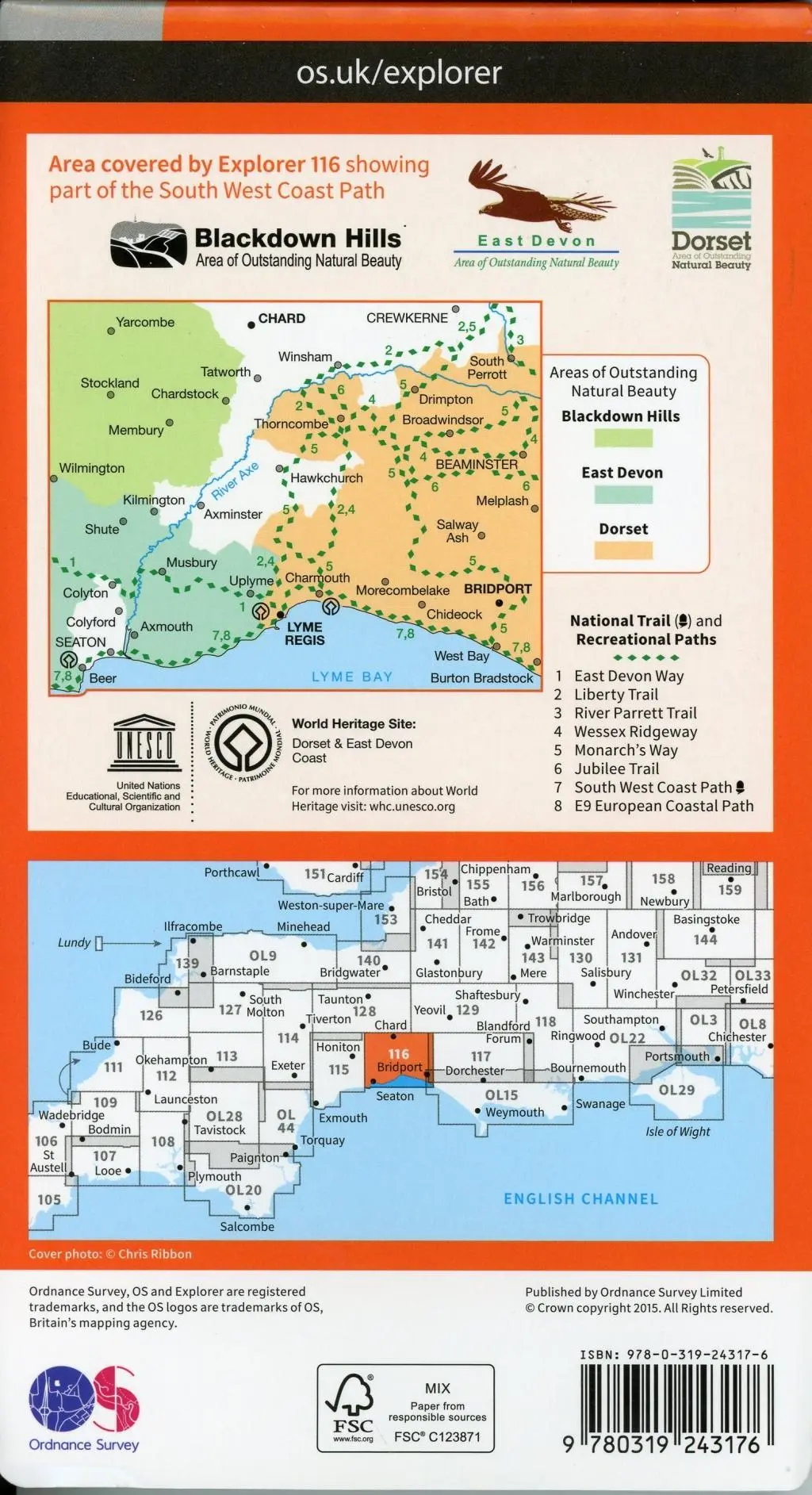 Bild: 9780319243176 | Lyme Regis and Bridport | Ordnance Survey | (Land-)Karte | Englisch