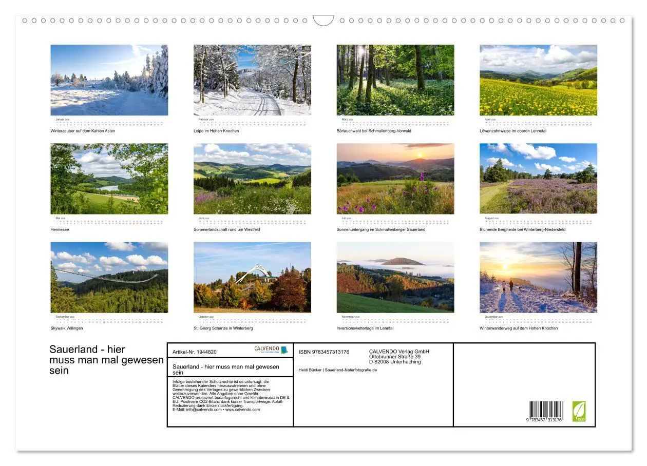 Bild: 9783457313176 | Sauerland - hier muss man mal gewesen sein (Wandkalender 2026 DIN...