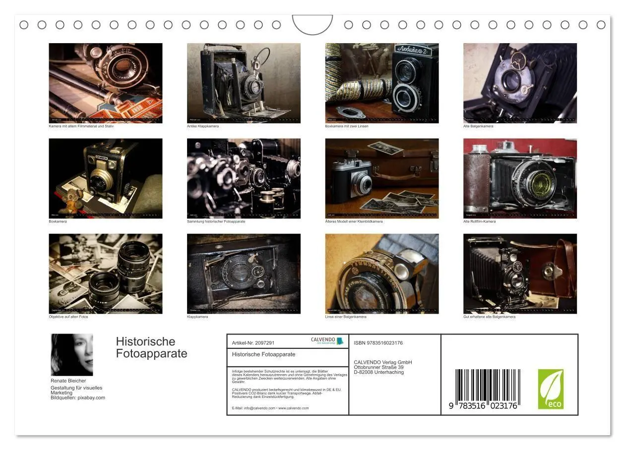 Bild: 9783516023176 | Historische Fotoapparate (Wandkalender 2026 DIN A4 quer), CALVENDO...