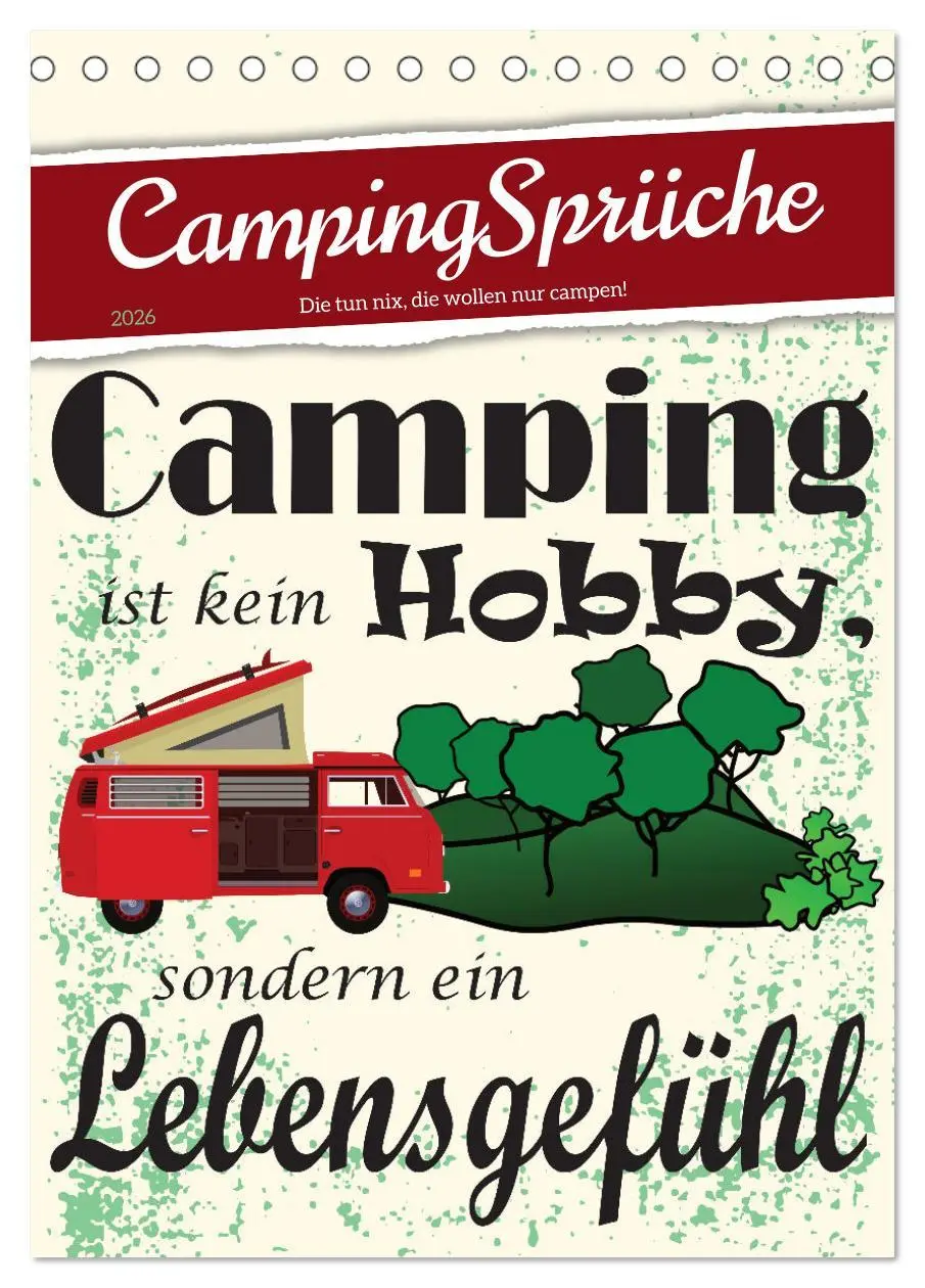 Cover: 9783516333176 | CampingSprüche (Tischkalender 2026 DIN A5 hoch), CALVENDO...