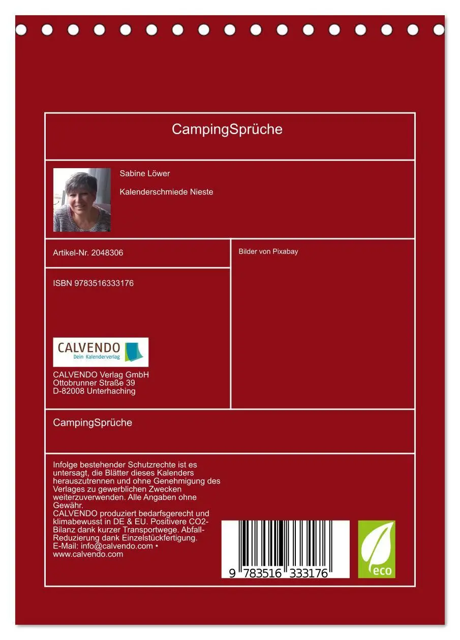 Bild: 9783516333176 | CampingSprüche (Tischkalender 2026 DIN A5 hoch), CALVENDO...