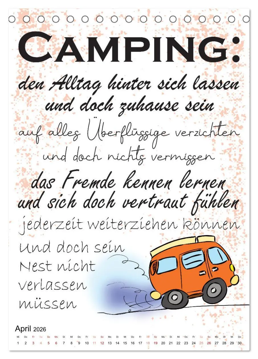 Bild: 9783516333176 | CampingSprüche (Tischkalender 2026 DIN A5 hoch), CALVENDO...