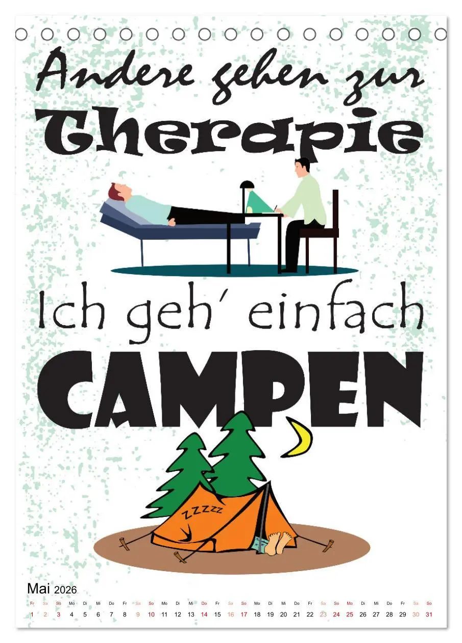 Bild: 9783516333176 | CampingSprüche (Tischkalender 2026 DIN A5 hoch), CALVENDO...