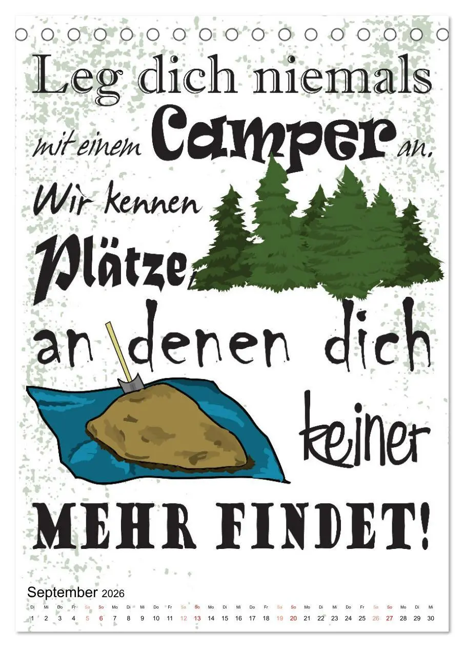 Bild: 9783516333176 | CampingSprüche (Tischkalender 2026 DIN A5 hoch), CALVENDO...