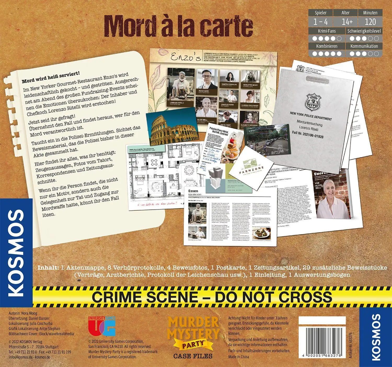 Bild: 4002051683276 | Murder Mystery Case File - Mord à la carte | Spiel | Brettspiel | 2022