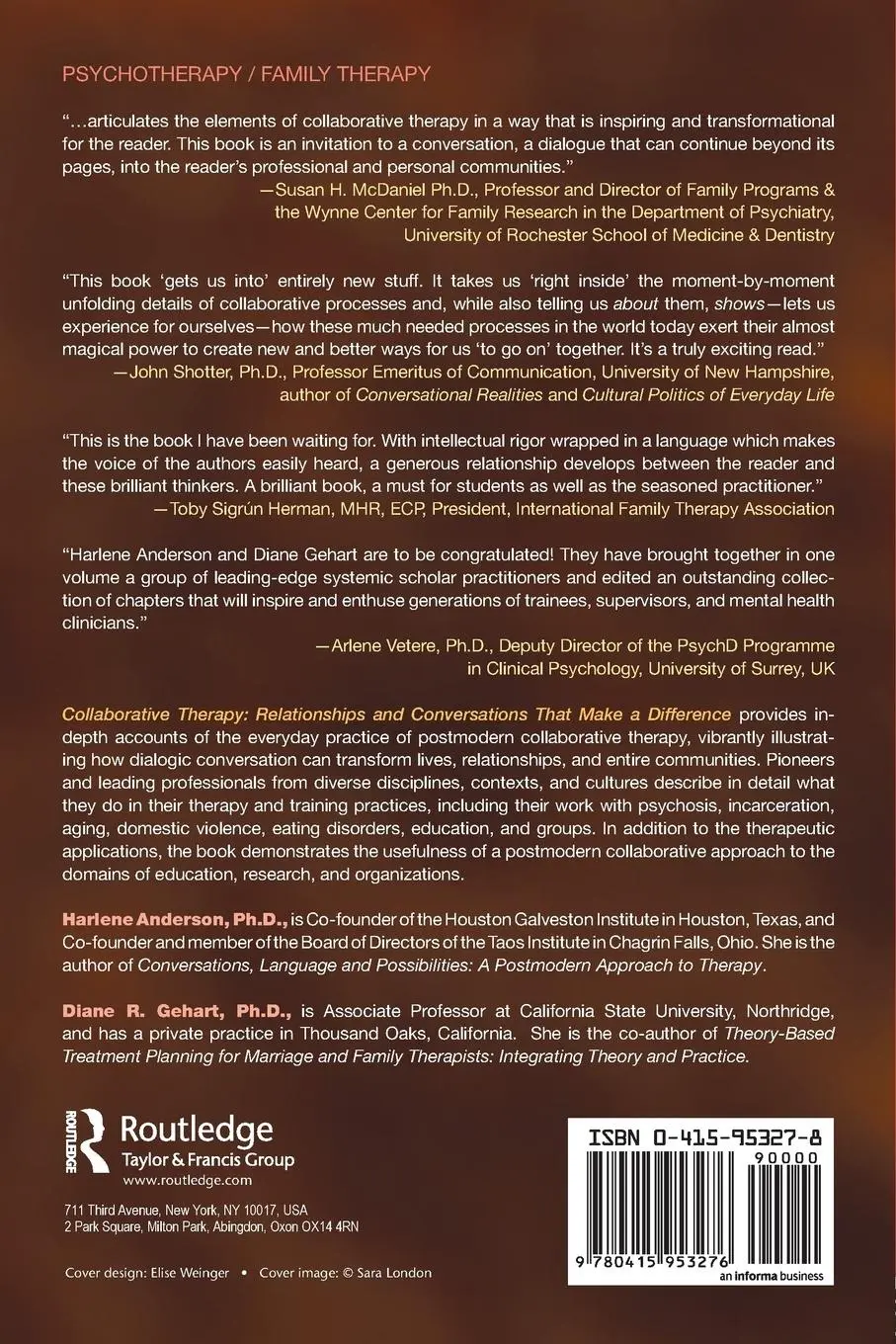 Rückseite: 9780415953276 | Collaborative Therapy | Harlene Anderson (u. a.) | Taschenbuch | 2006