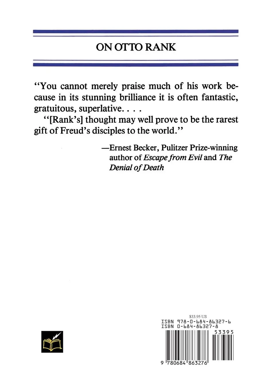 Rückseite: 9780684863276 | Acts of Will | The Life and Work of Otto Rank | E. James Lieberman
