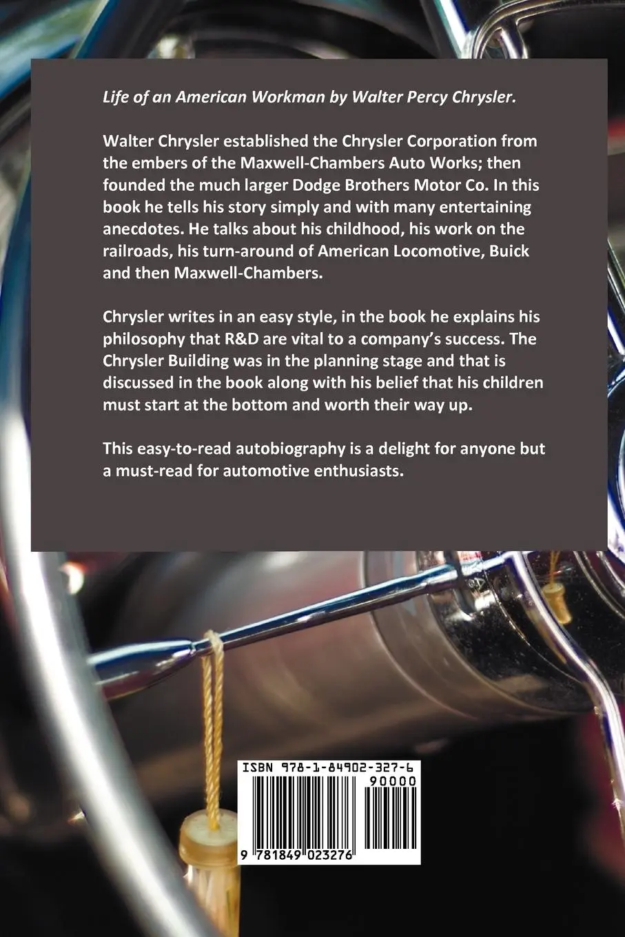 Rückseite: 9781849023276 | Life of an American Workman | Walter P. Chrysler (u. a.) | Taschenbuch