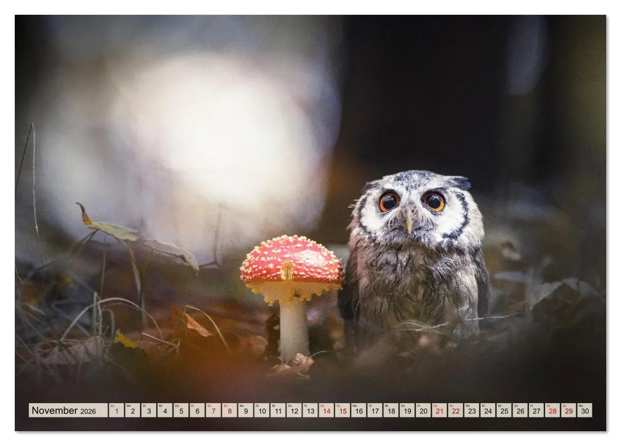 Bild: 9783516633276 | Eulen - schön und geheimnisvoll (Tischkalender 2026 DIN A5 quer),...