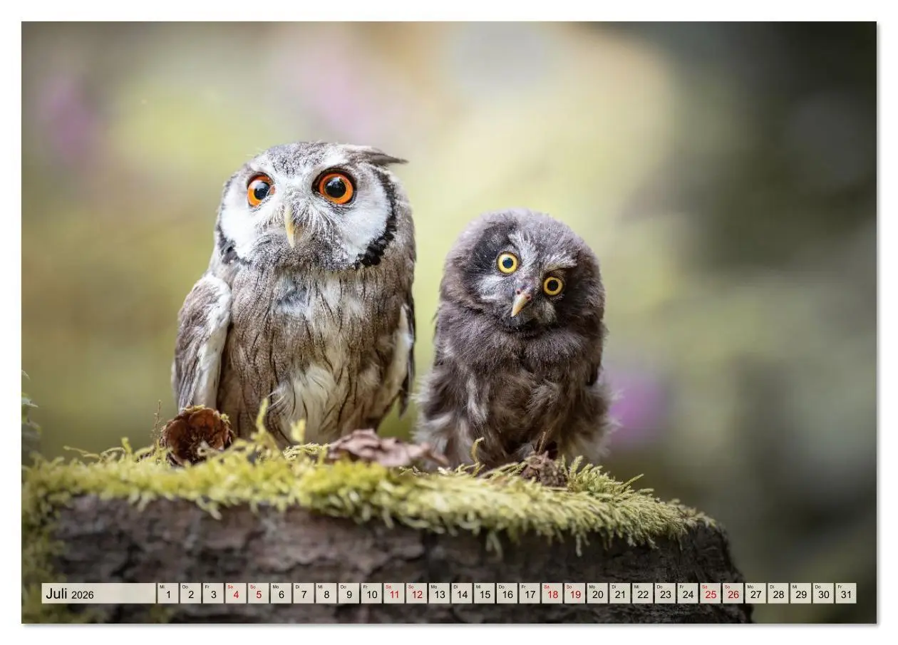 Bild: 9783516633276 | Eulen - schön und geheimnisvoll (Tischkalender 2026 DIN A5 quer),...