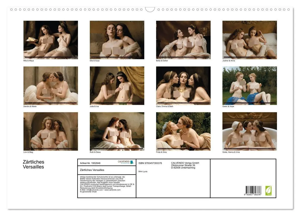 Bild: 9783457393376 | Zärtliches Versailles (Wandkalender 2026 DIN A2 quer), CALVENDO...
