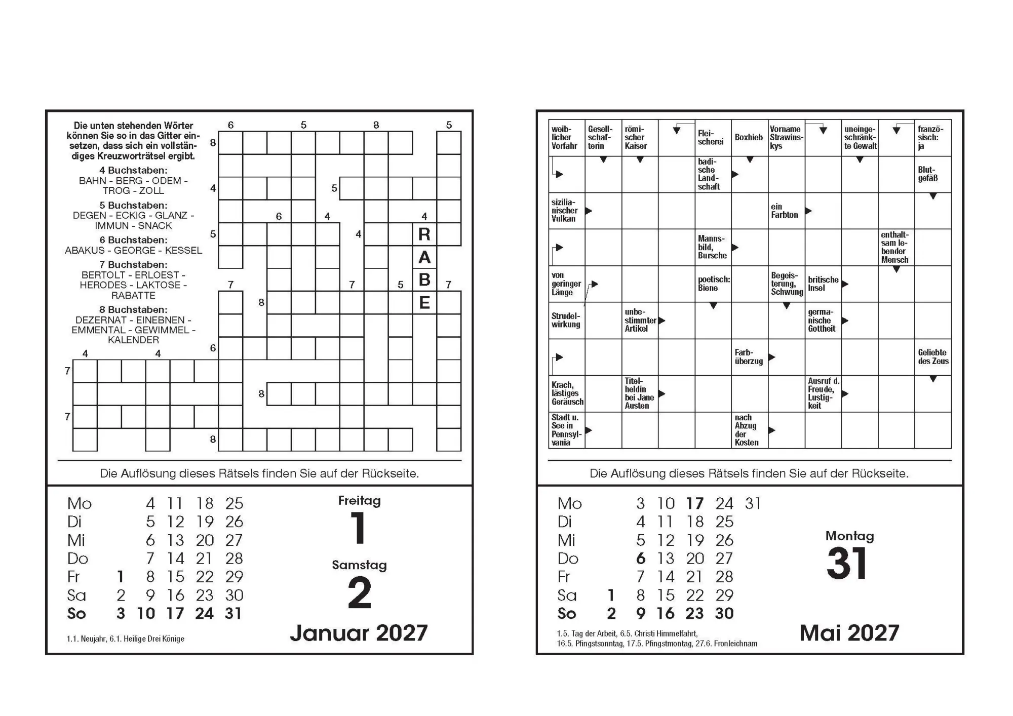 Bild: 9783809453376 | Rätselkalender 2027 | Eberhard Krüger | Kalender | 400 S. | Deutsch