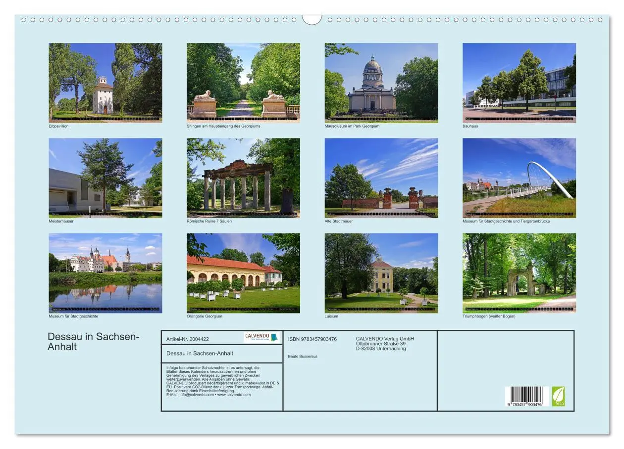 Bild: 9783457903476 | Dessau in Sachsen-Anhalt (Wandkalender 2026 DIN A2 quer), CALVENDO...