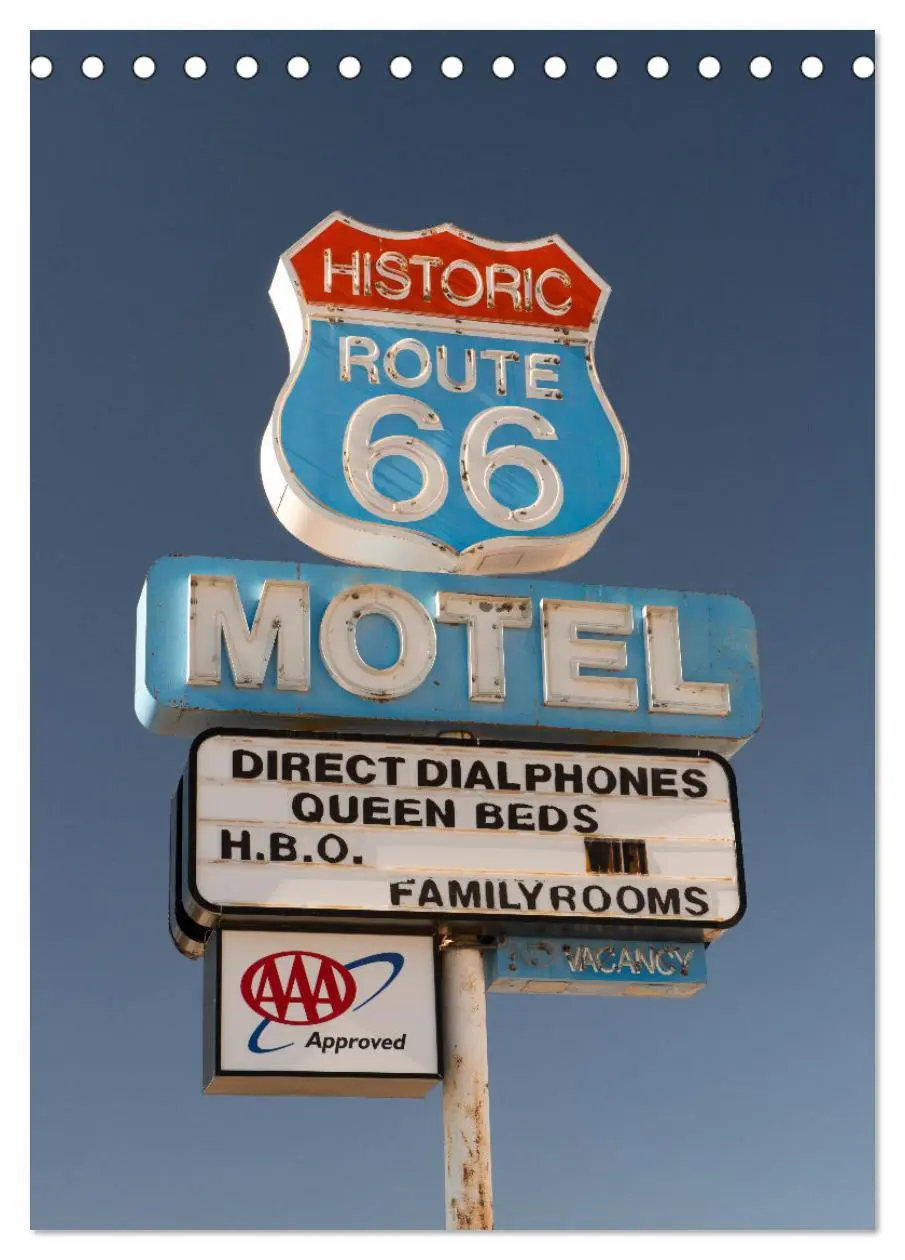 Cover: 9783516543476 | Historic Route 66 Motel (Desk Calendar 2026 DIN A5 portrait),...
