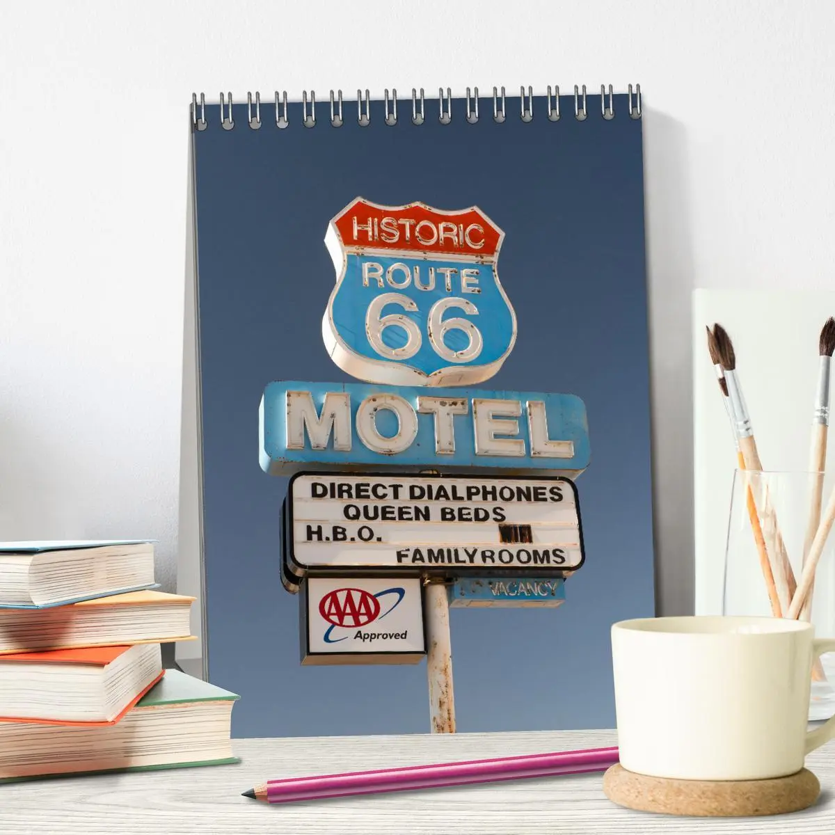 Bild: 9783516543476 | Historic Route 66 Motel (Desk Calendar 2026 DIN A5 portrait),...