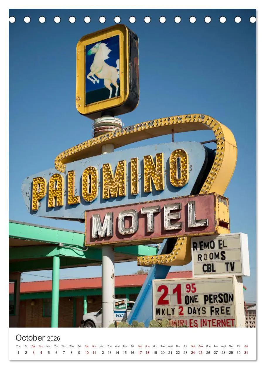 Bild: 9783516543476 | Historic Route 66 Motel (Desk Calendar 2026 DIN A5 portrait),...