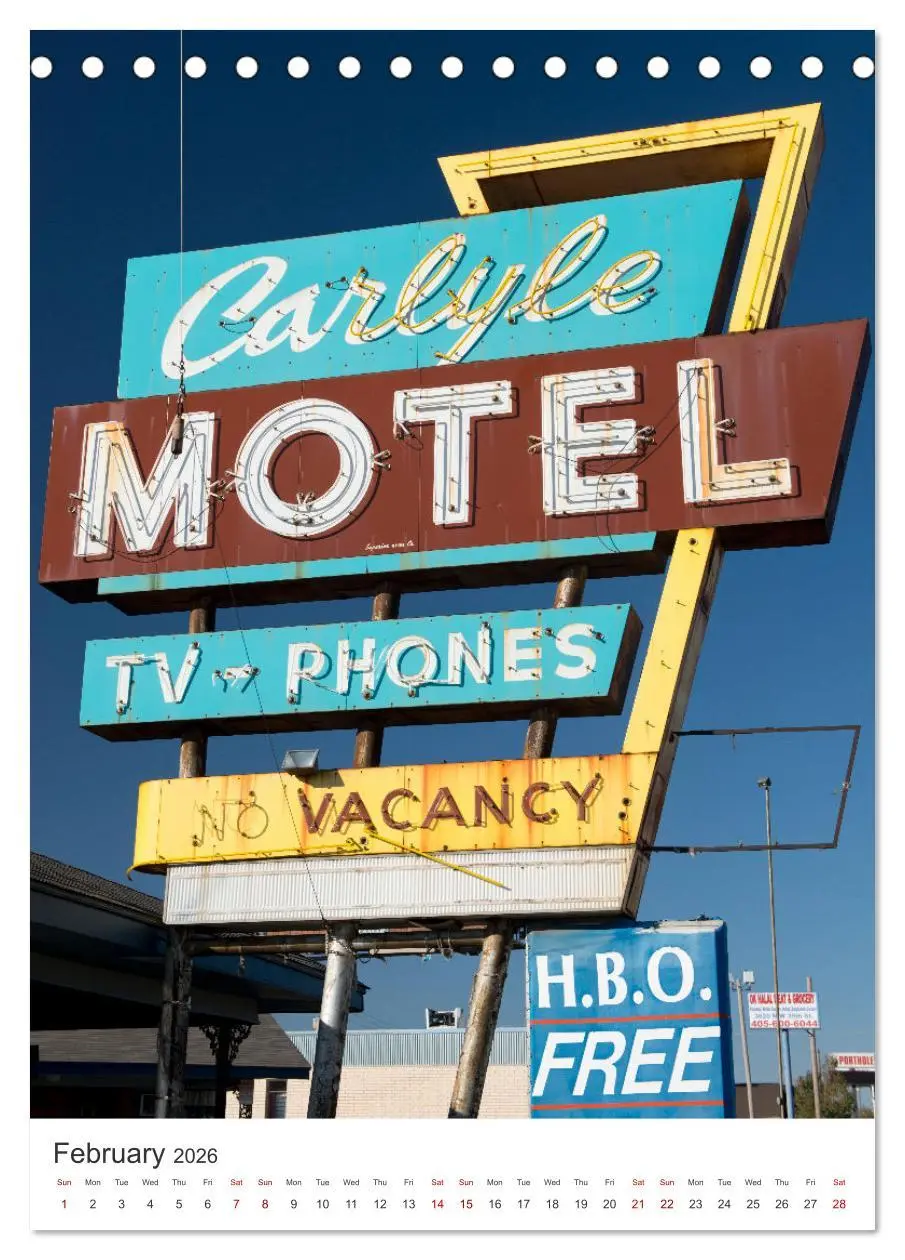 Bild: 9783516543476 | Historic Route 66 Motel (Desk Calendar 2026 DIN A5 portrait),...